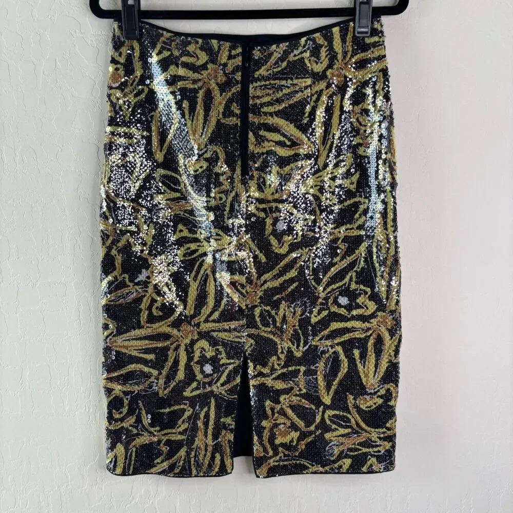 Diane Von Furstenberg Tailored Sequin Pencil Skirt